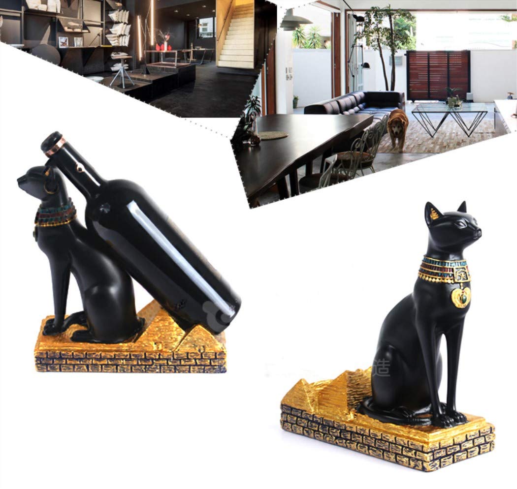 Fantasee Weinregalhalter, altägyptische Gottheit, Bastet, Weinflaschenständer, hochwertiges Harzmaterial, Geschenk für Küche, Zuhause, Raumdekoration (Harz – Bastet)