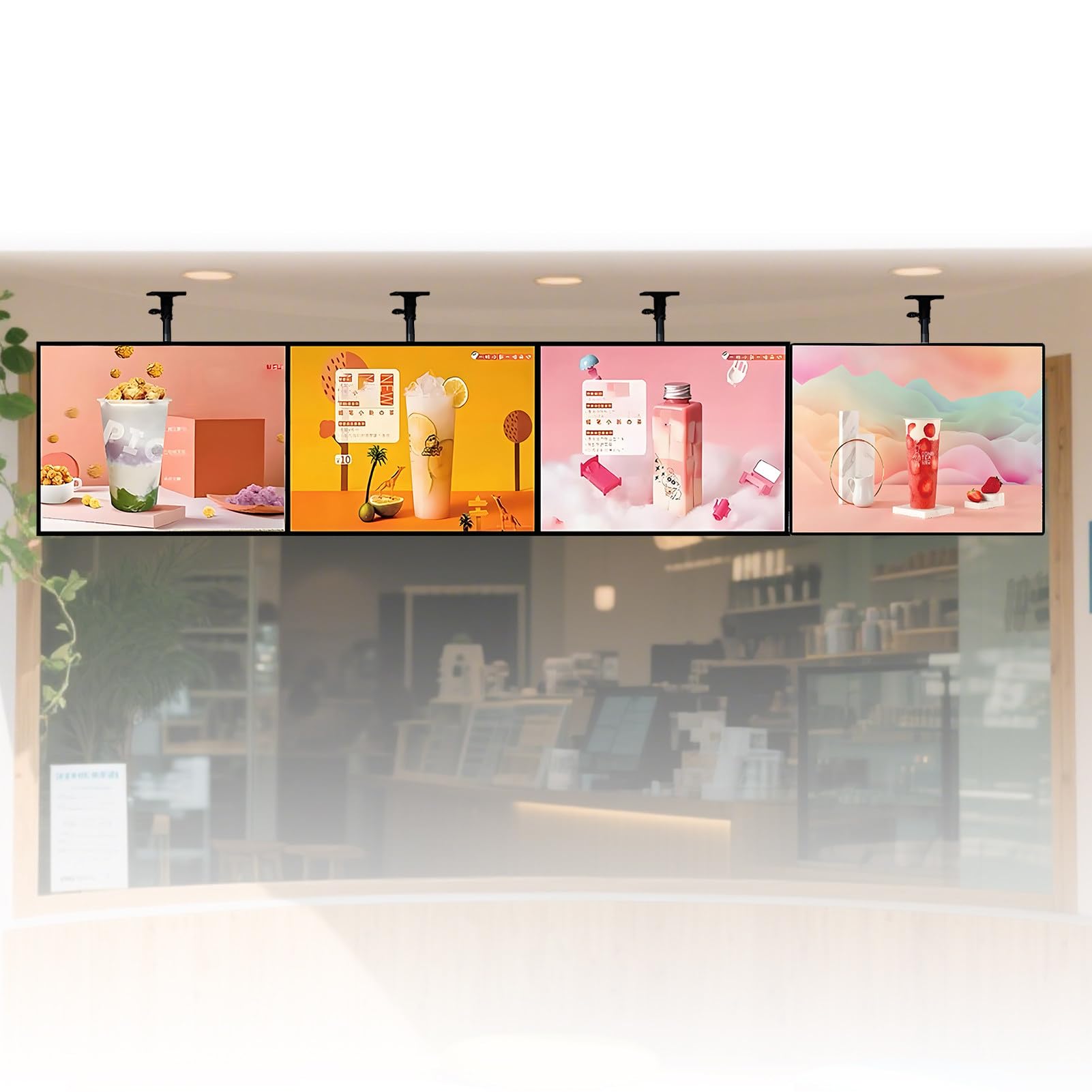 Panneau De Menu Rétroéclairé Led, Caisson Lumineux À Cadre Clipsable Mince Avec Support Mural Rotatif Et Inclinable Pour Restaurants Et Magasins, 400 X 500 Mm (15,75 X 19,400*500mm(15.75*19.69in)