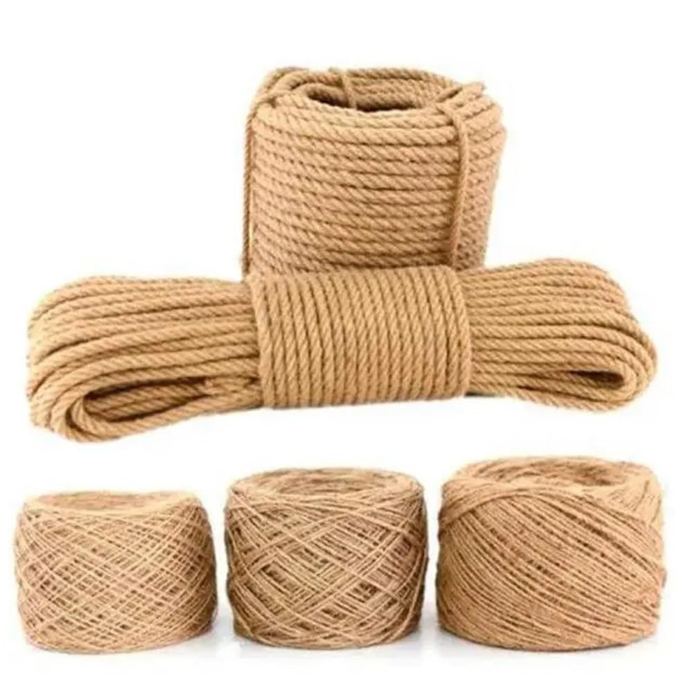 Corda di iuta, Corda di iuta naturale, diametro 1 mm-20 mm, adatta for il fai-da-te(3mmx200meter)