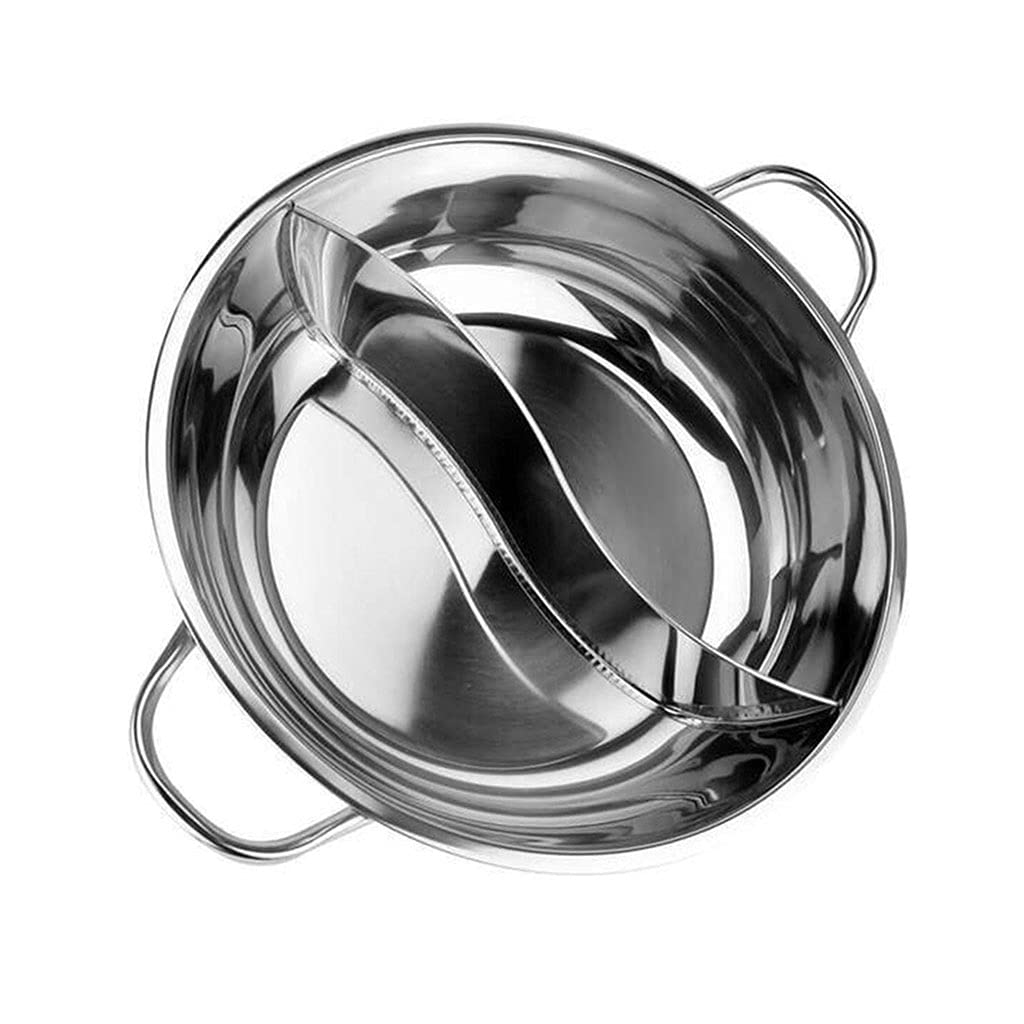 carotoe Thickened Two-flavors Mandarin Pot Stainless Steel Binaural Broth Commercial Household Hotpot Pot for Home Stainless Steel Pots and Pans Set Nonstick Dishwasher Safe for Cooking