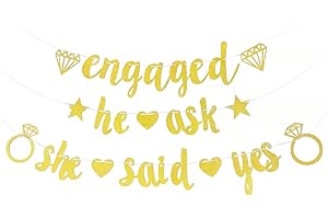 Engagement Banner Kit: Celebrate the Special Day with Shimmering Gold Decor