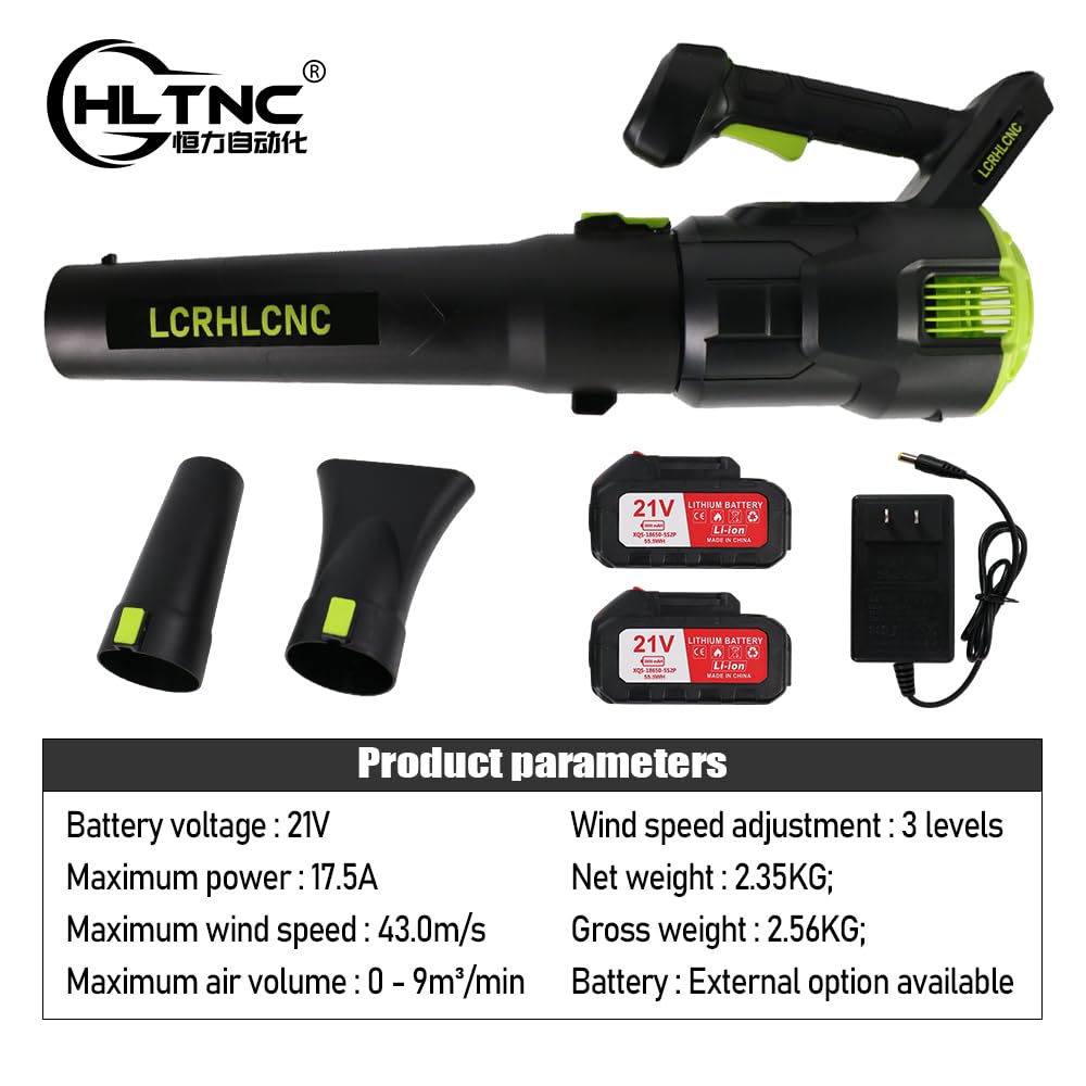 Soplador de hojas inalámbrico de 21 V con velocidad de viento de 340 CFM y 53 m/s, soplador de viento eléctrico de 3 velocidades para patio, potente para limpiar hojas húmedas, patio, garaje, limpieza