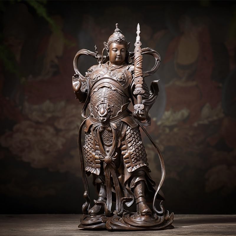 Amazon｜【仏像】韋駄天 立像（いだてん）真鍮製 仏教工芸品 室内飾り