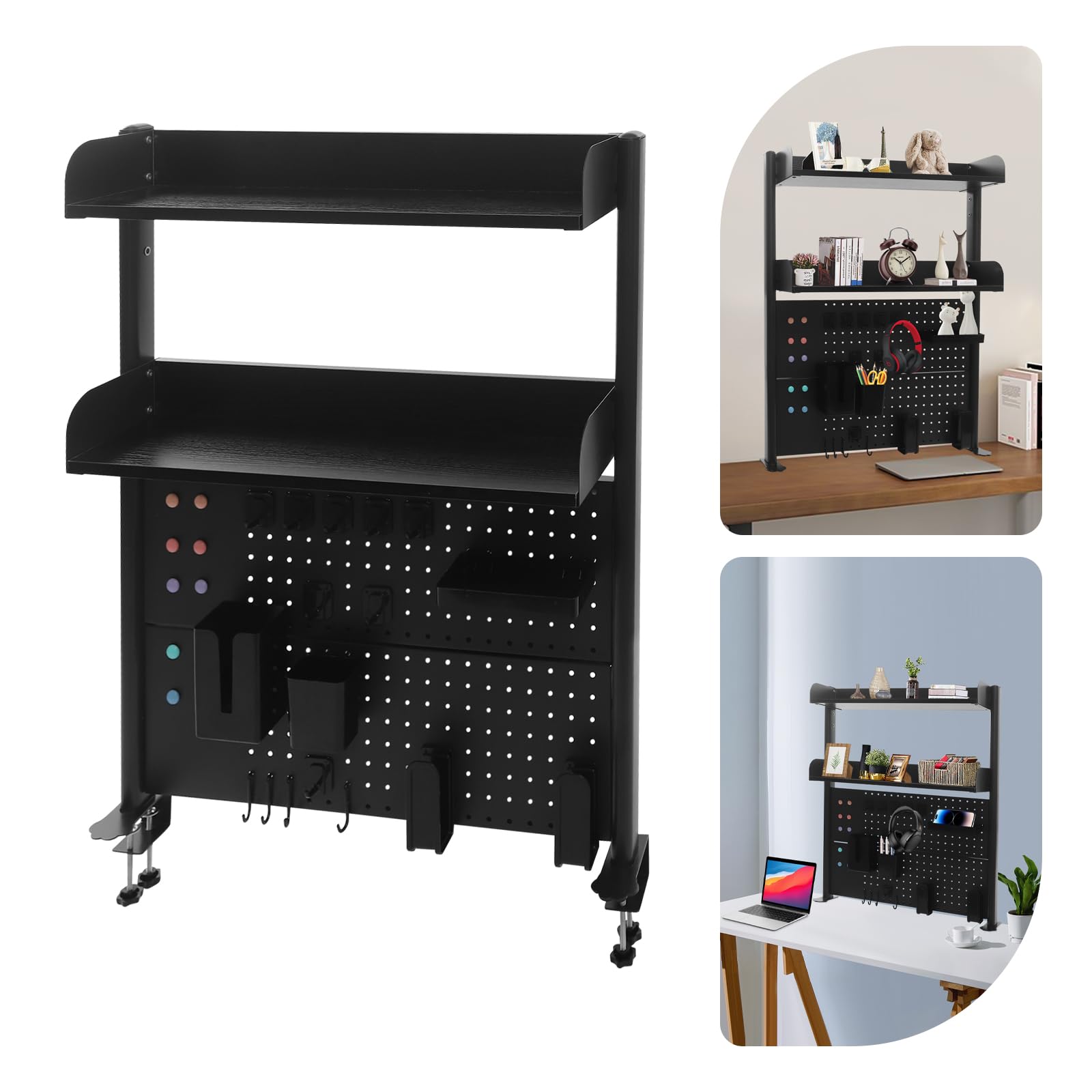 Libreria da scrivania a 2 livelli, per computer desktop, organizer da scrivania, per libri in studio, dormitori, cucine, camere da letto, soggiorno e uffici