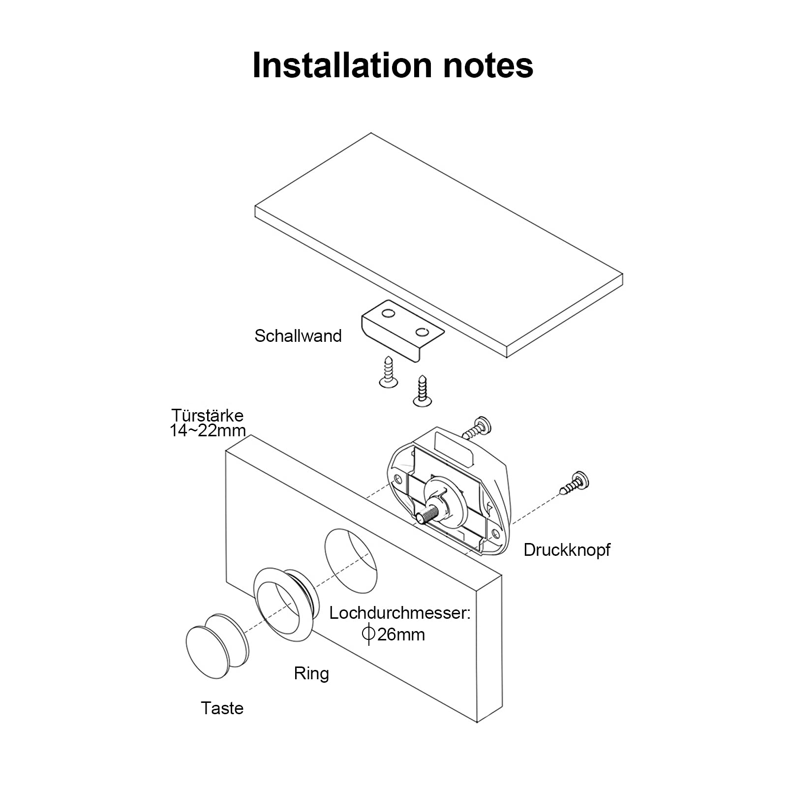 Push Button Catch Door Lock, 5 pezzi Keyless Armadio Pull Lock, Keyless Locks Armadio a bottone, Push Lock, serratura per mobili, per camper, caravan, Van Cabinet Door (marrone)
