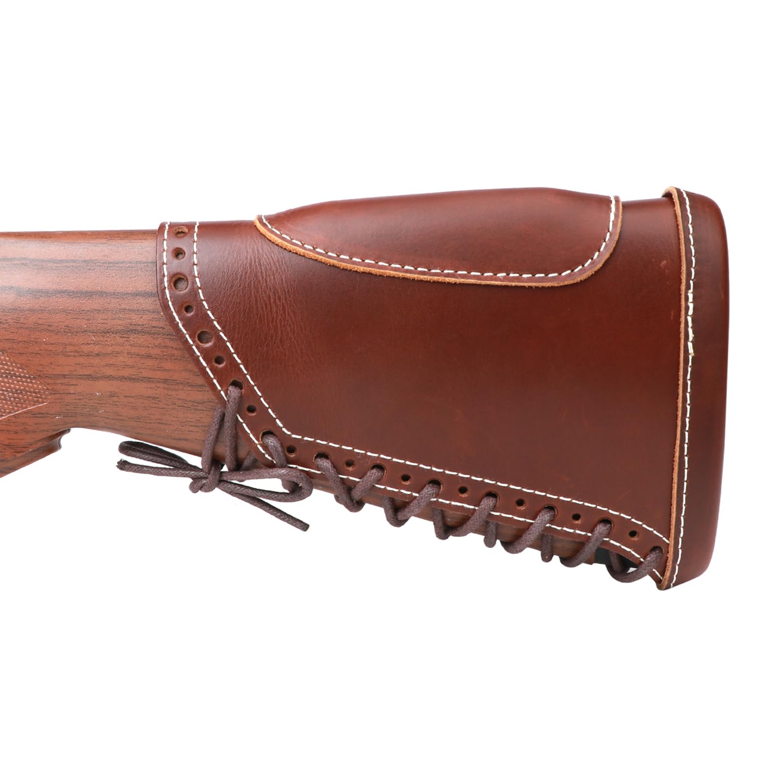 Culata de Rifle de Cuero auténtico, Almohadilla de Retroceso para reposa mejillas, Bolsa con Soporte para munición de 6 Rondas