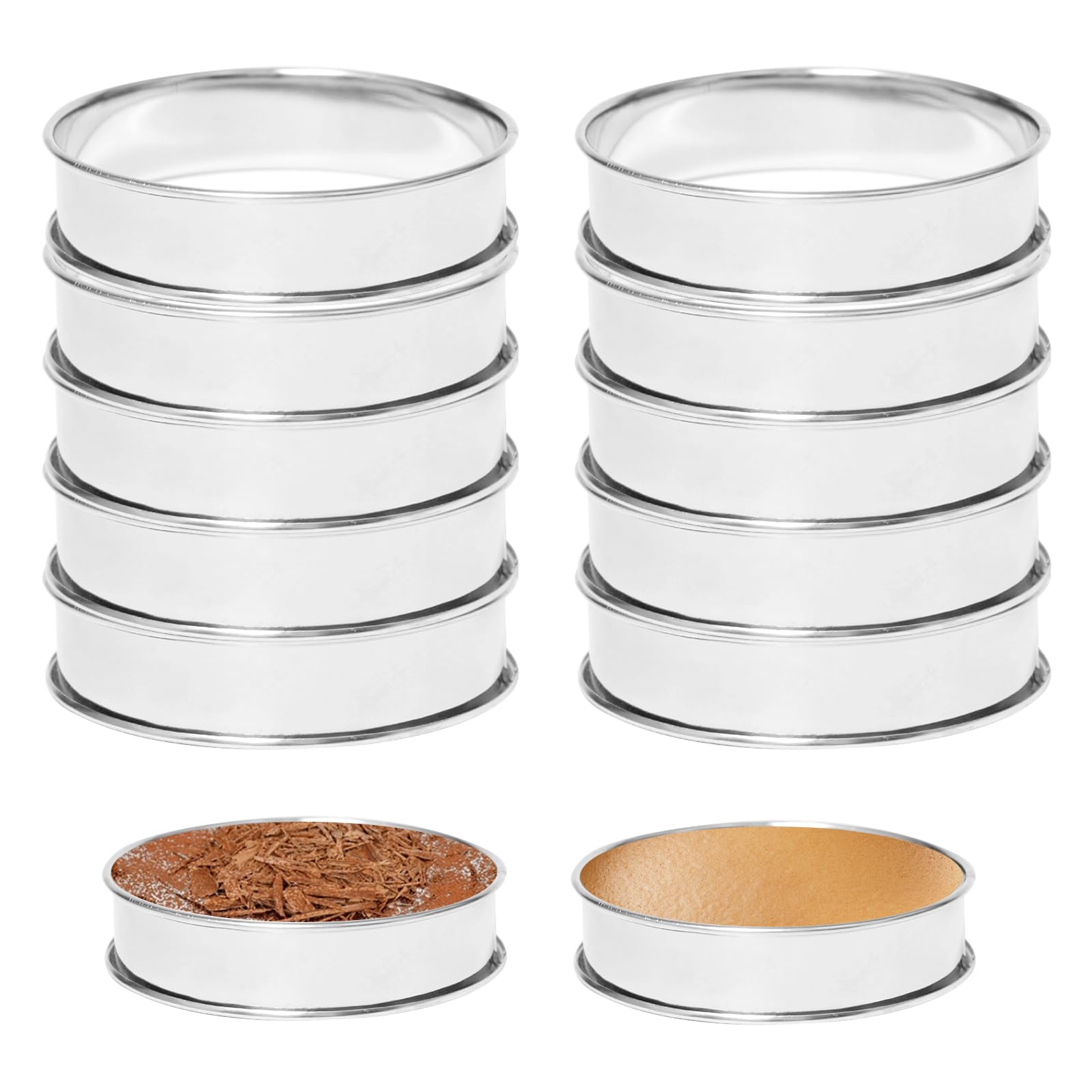 Pilikoll 10 Pcs Ø10cm Crumpet Rings Set for Baking Cookie Pancake Muffin