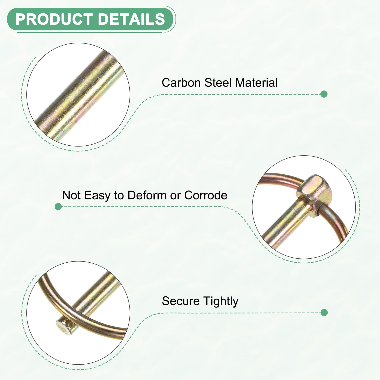 M METERXITY 6-Pack 3/16" Linch Pin with Ring - Image 2