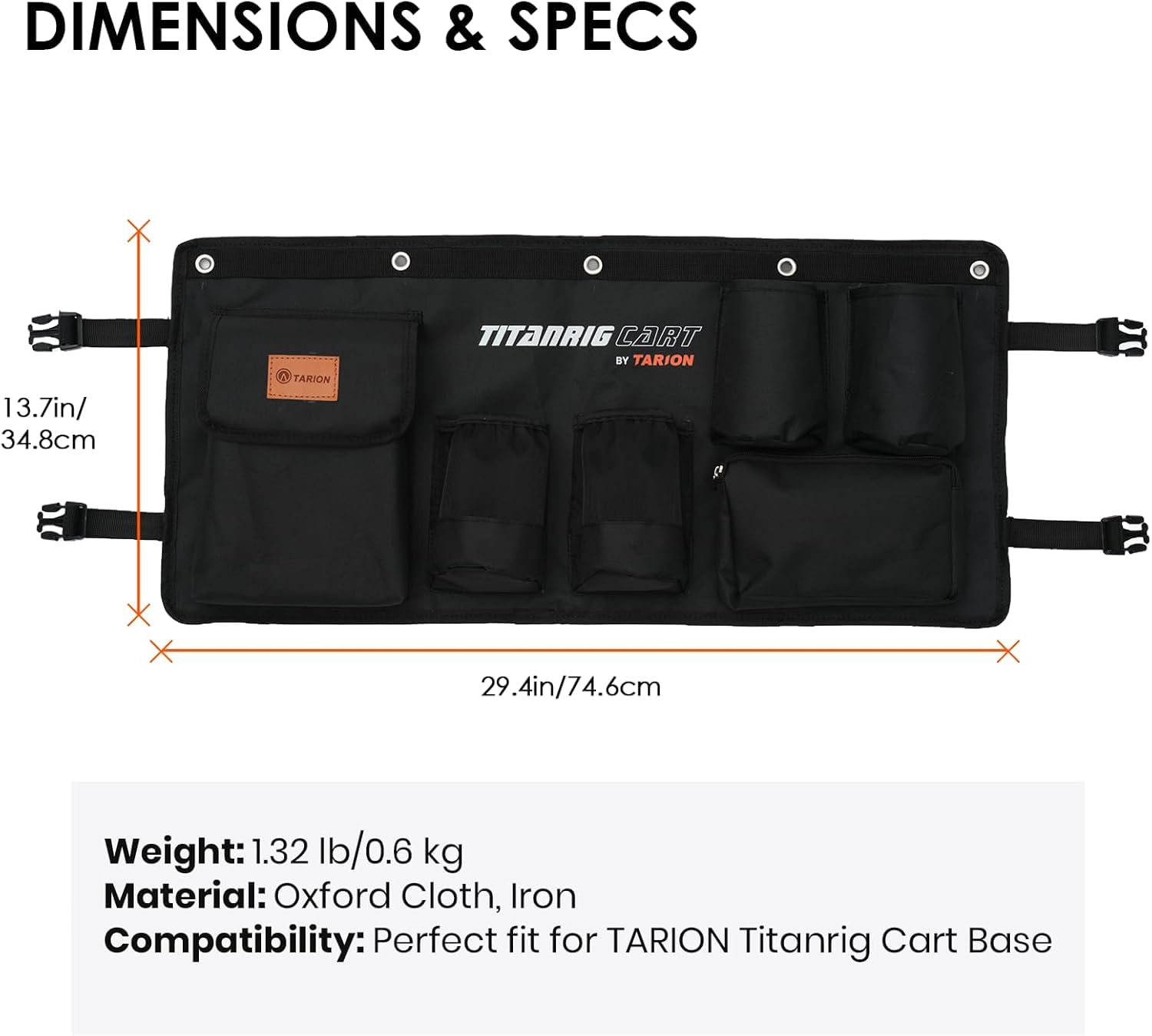 TARION Titanrig Cart Bolsa de Almacenamiento Lateral: Accesorios para Carro de cámara con múltiples Bolsillos para videógrafos cineastas