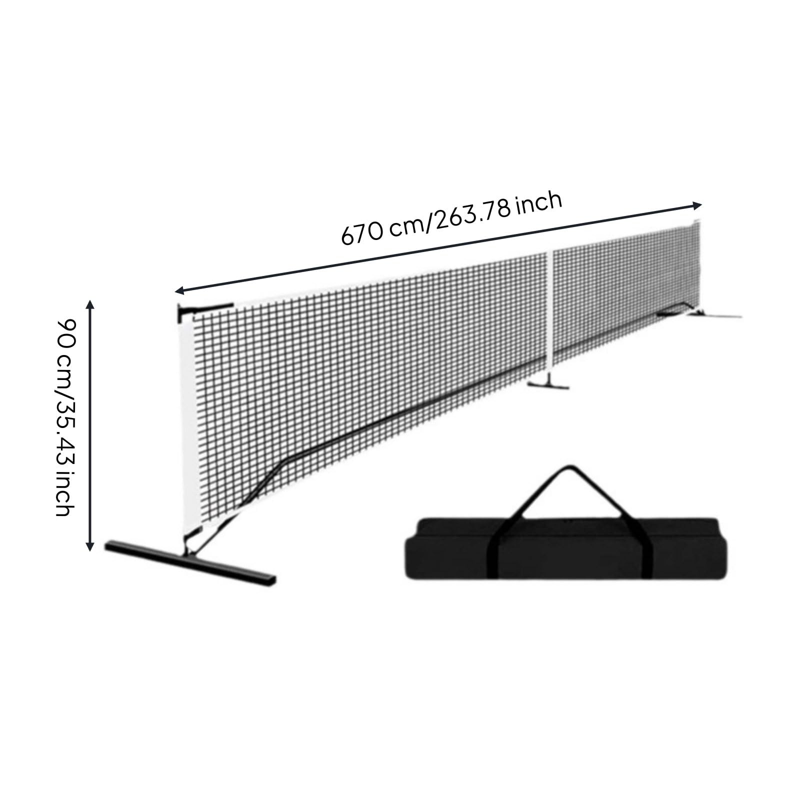 Rete da Pickleball Portatile Uso Interno Ed Esterno Rete da Pickleball Standard Leggero Attrezzatura Sportiva per Ragazzi, Allenamento, All'aperto