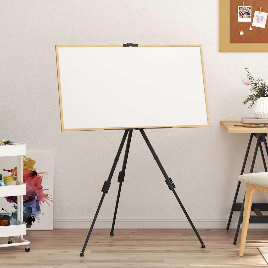 Cavalletto regolabile in metallo, nero, con borsa per il trasporto, altezza regolabile da 51,5 a 165 cm, per esposizione, officina, ufficio e scuola, piedini in gomma antiscivolo