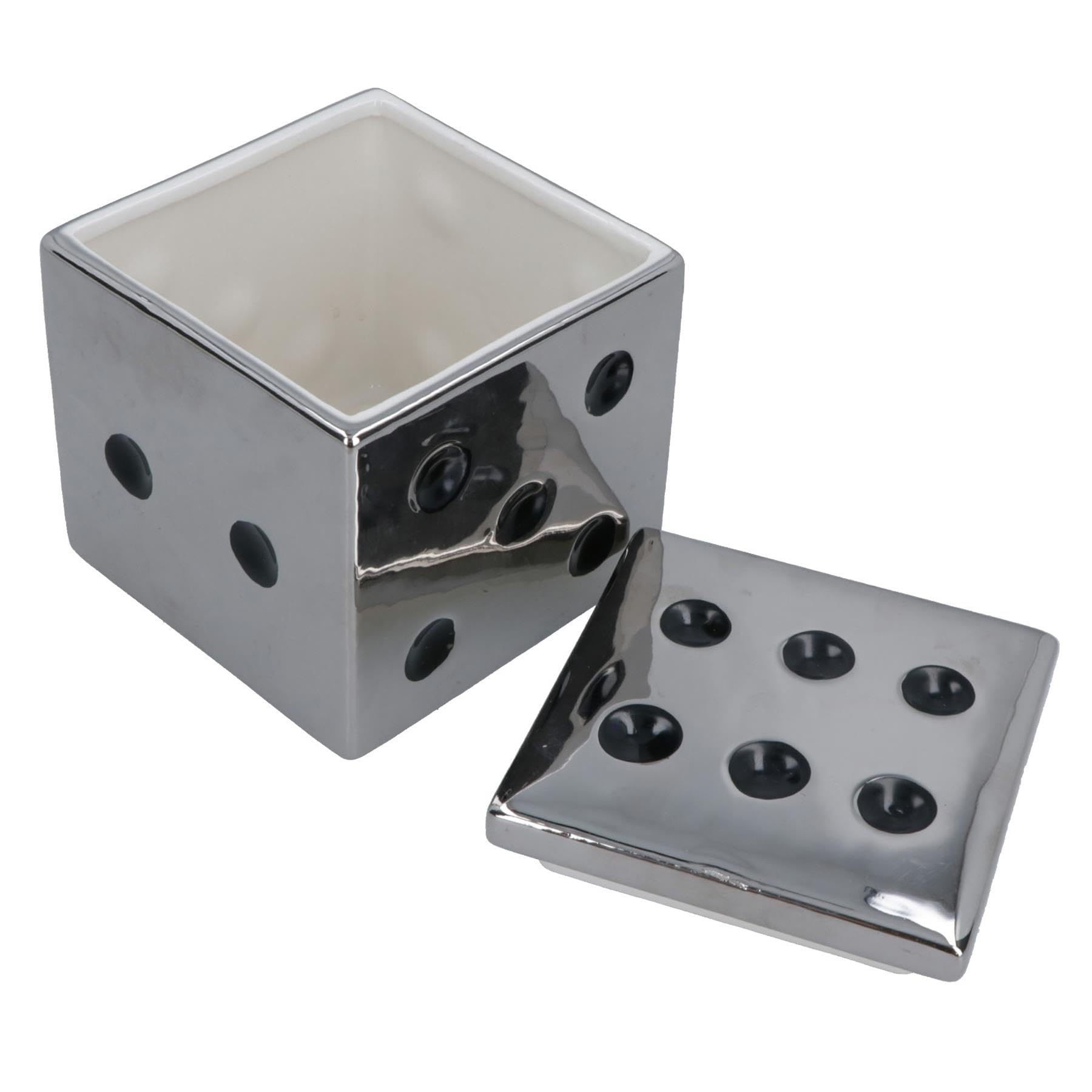 Amazon.com: AB Tools Ceramic Dice Box Mirrored Silver Storage