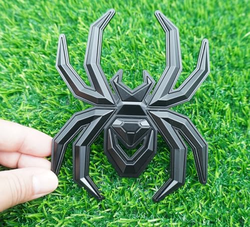 Image of 1pc Spider Black Widow Edition Emblems 3D Side Rear Door Badges Sticker Nameplate (Matte Black)