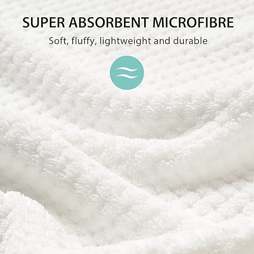 Miniatura 3 de YFONG Toalla de microfibra extra grande para mujer, toalla de secado suave con banda elástica, turbantes de pelo de secado rápido para cabello largo