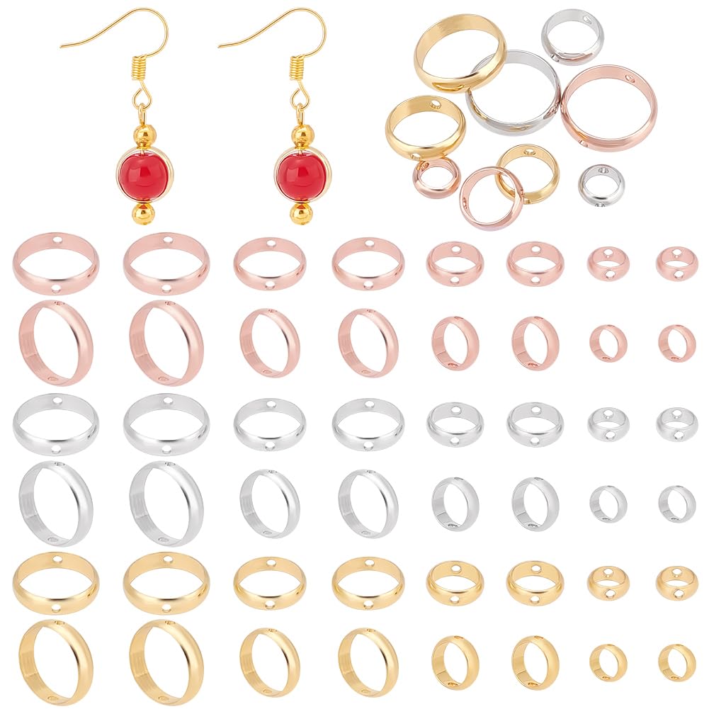 PH PandaHall 80 pz Perline Rotonde Piatte, Perline per Bracciale di 4