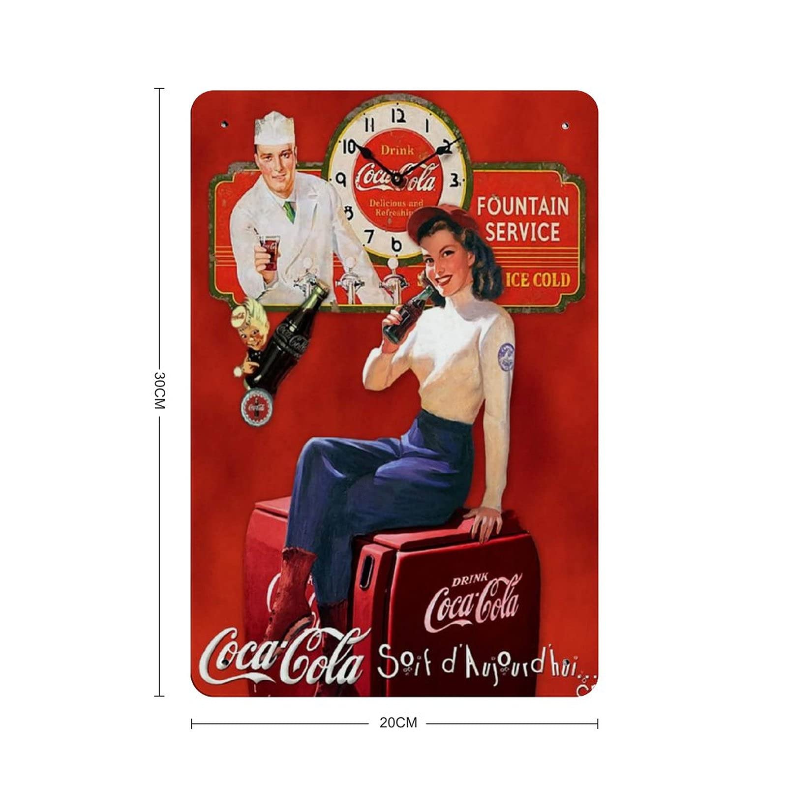 Targa in metallo retrò vintage decorazione da parete rossa