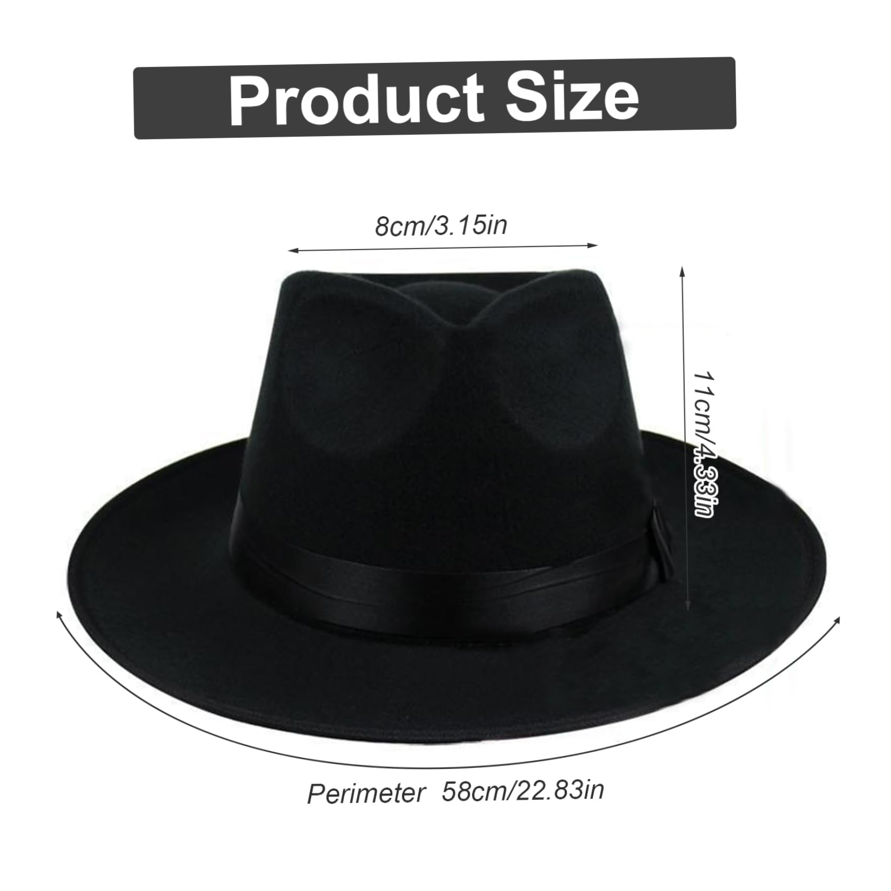 Cappelli eleganti da uomo|Cappelli eleganti da uomo, Fedora a tesa larga per, fantasia classica alla moda per addii al celibato, feste rock, eventi in costume
