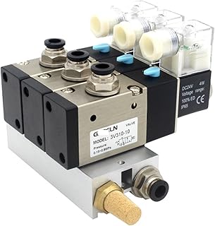 3V310-10-NO Normally Open Solenoid Valve Stations Block with Muffler Fitting Base Manifold DC12v DC24v AC110v AC220v 3 Port 1Pcs (Color : AC220V 10mm Fittings, Size : 4 Stations)