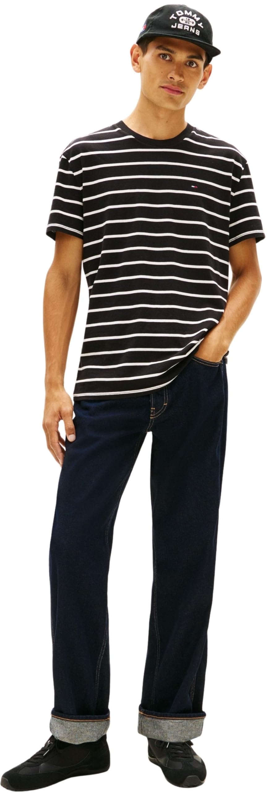 Tommy Jeans Tjm Reg Stripe SS Tee Ext Dm0dm22544 Maglietta S/S Uomo (Pacco da 1)