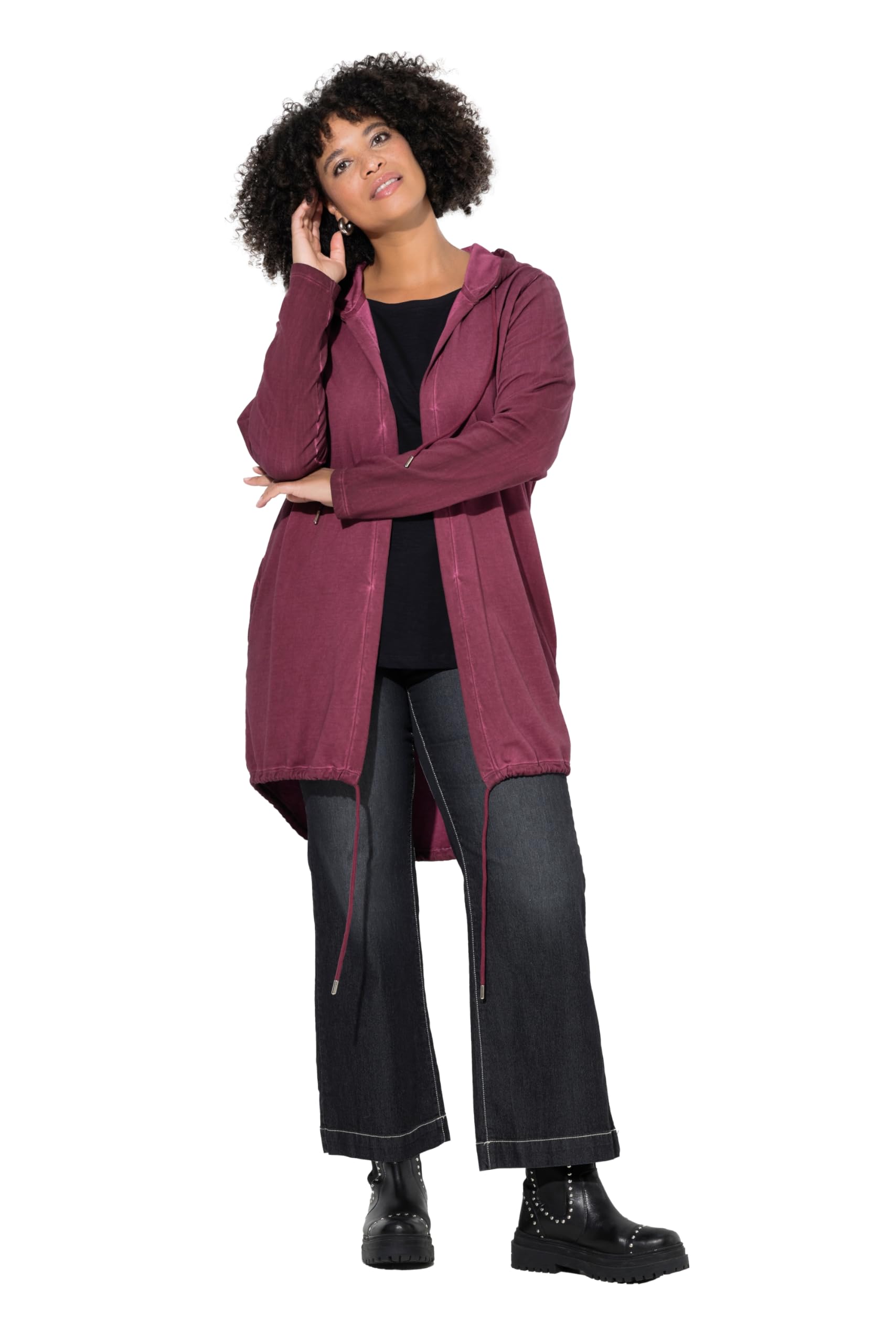 Angel of Style Damen große Größen Übergrößen Plus Size Sweatjacke, offene Form, Kapuze 839368