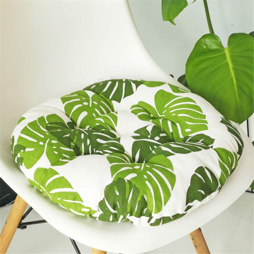 Treer-Shop Turtle Leaf Treer Round Padded Seat Cushion,Chair Seat Pads For Indoor Outdoor Garden Patio Kitchen & Office Chairs (,40X40cm)