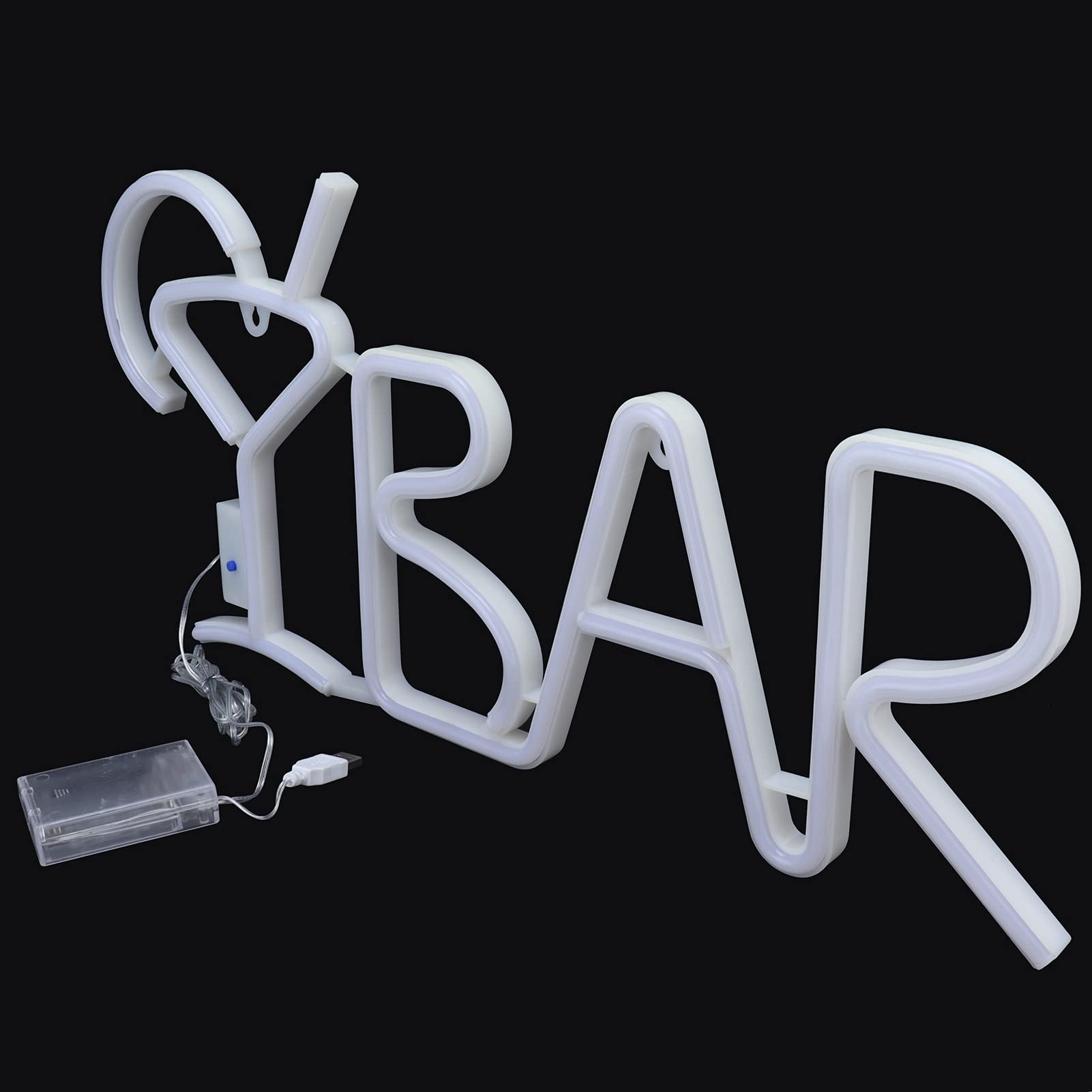 Cocoarm Neon BAR, Neonowa LED ABS PVC z Pilotem, 8 Trybów Oświetlenia, Zasilanie Przez USB lub baterię, Dekoracja ścienna o Wymiarach 21,7 X 10 Cali do Domowej Sypialni z Barem (Numer 2 (13 x 2,9