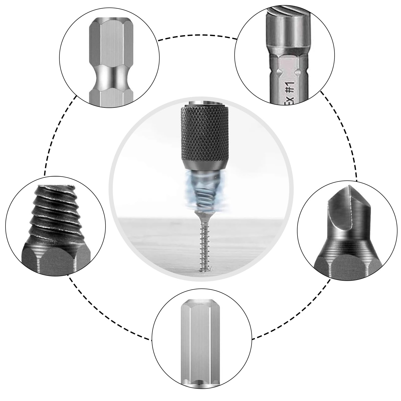 22 estrattori per viti danneggiate, strumento di rimozione viti per rimuovere bulloni rotti con brunitura separata e supporto magnetico per punte danneggiate o bulloni 2-12 mm SE22