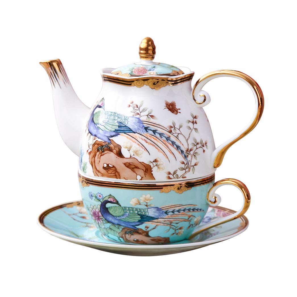 Amazon｜磁器 紅茶 ポット ティーセット 1つのティーポットと