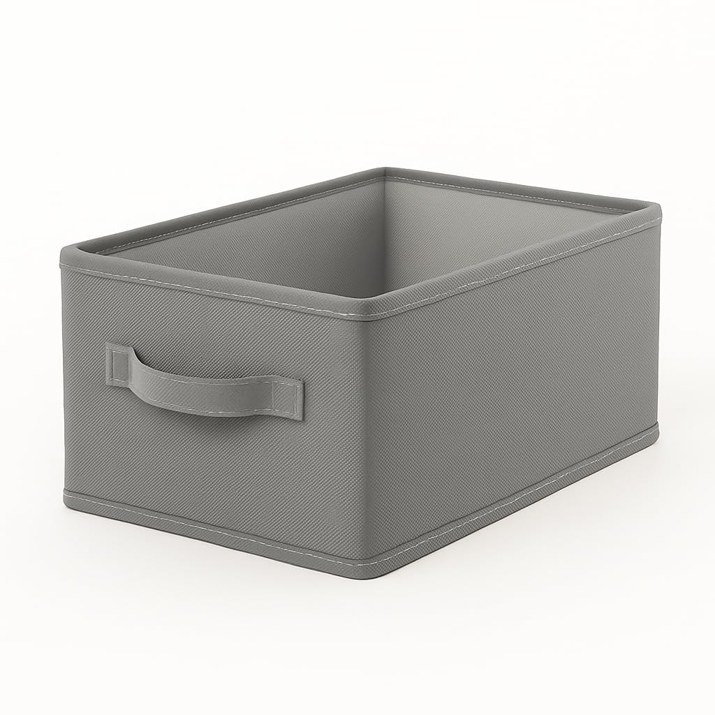 PRENDİ HOME Faltbare Kleideraufbewahrungsbox – Stoffbox mit Reißverschluss, Griffen und Deckel – Organizer für den Schrank – 42x35x23 cm