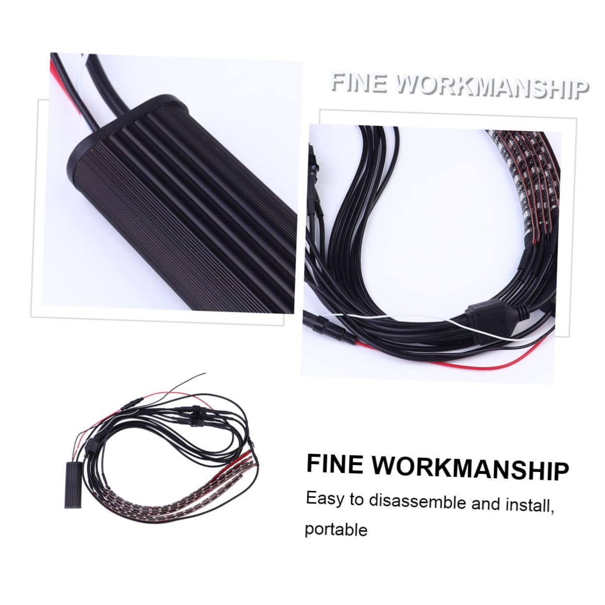 OUNONA Motorcycle Led Light Kits Ultra-Lightweight Waterproof Led Strips Easy to Install