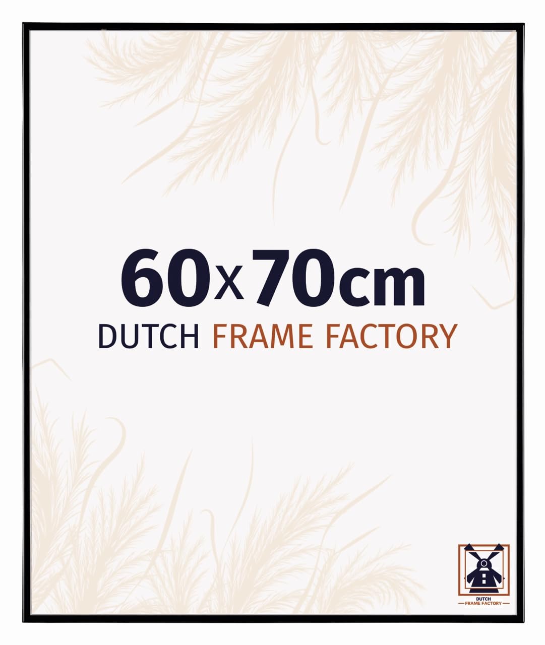 Dutch Frame Factory - Bilderrahmen 60x70 cm - Schwarz Hochglanz - Bilderrhamen aus Kunststoff mit Antireflex Kunstglas - Fotorahmen 60x70 cm - Easy