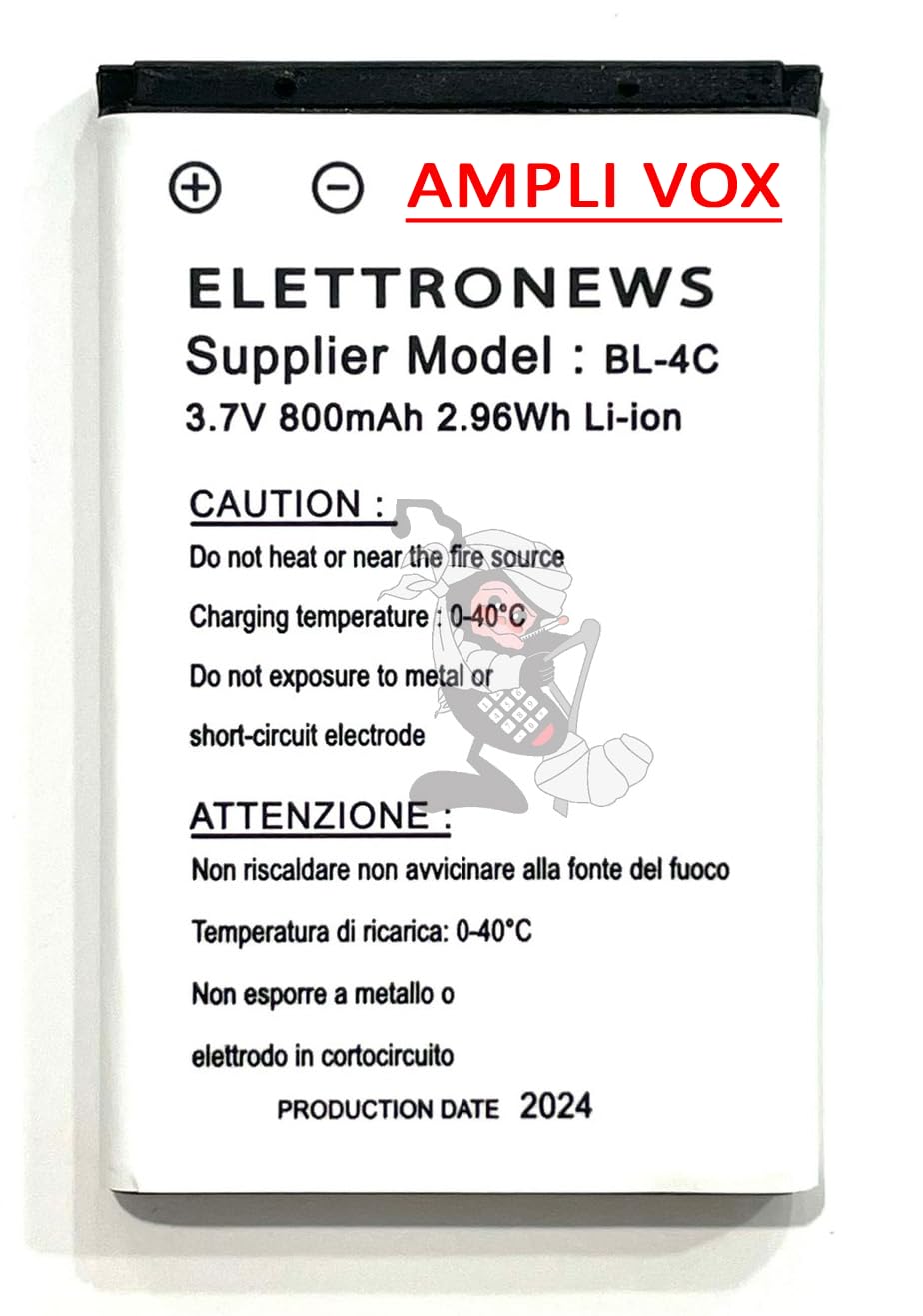 Batteria Sostitutiva Per Brondi Amico Grande 2 LCD - Li-ion 3.7V 950mAh, Codice BIGFP800AC - Foto 8
