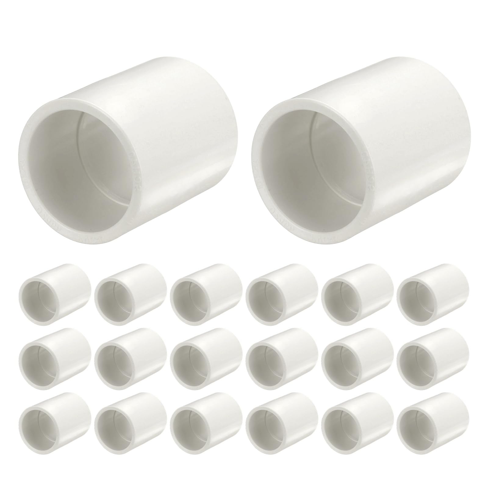 DTGN 20Pcs 3/4" PVC Pipe Coupling Fitting, SCH40 (SOC x SOC) Furniture Grade PVC Slip Socket Connectors, Straight Pressure Pipe Fittings for Home Use, Irrigation, Industrial