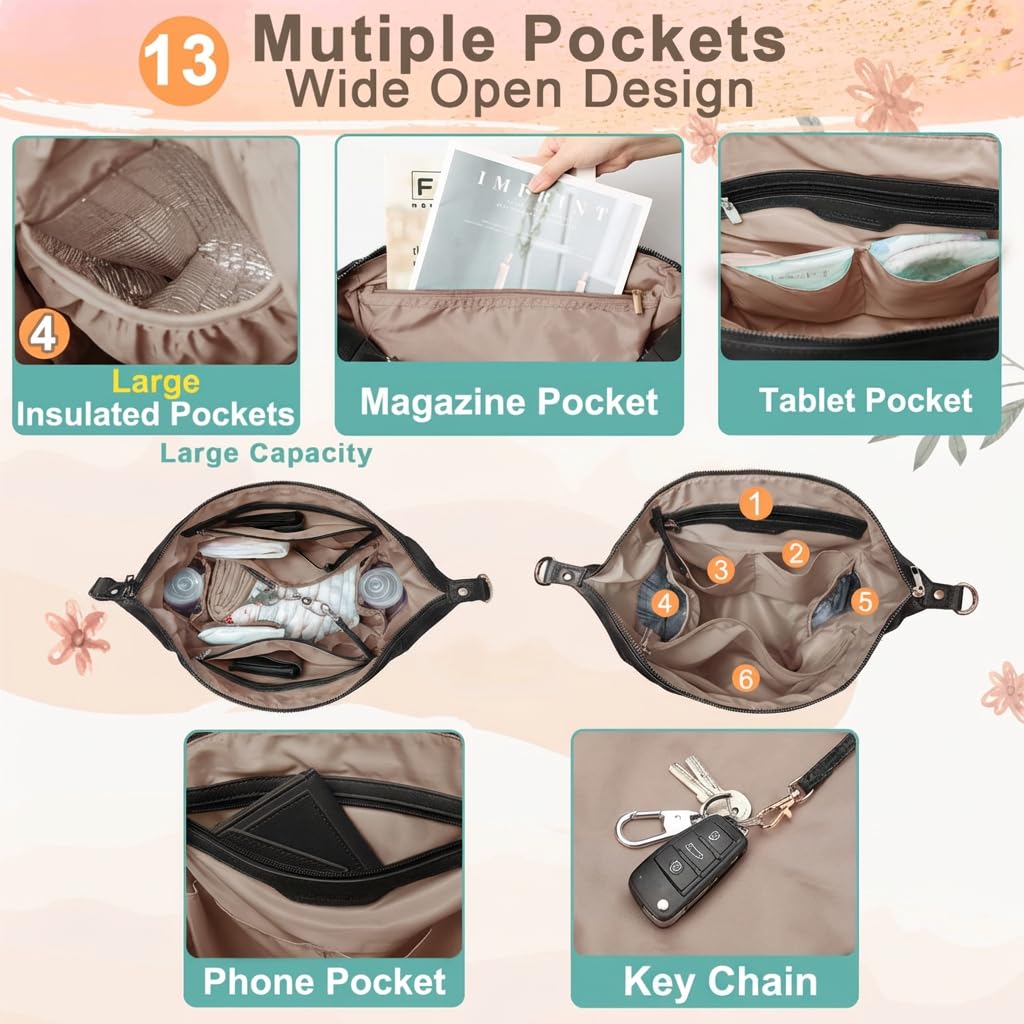 Wickeltasche Rucksack Babytasche Leder Wickeltasche Mutterschaft Krankenhaus Tasche für Mama und Papa