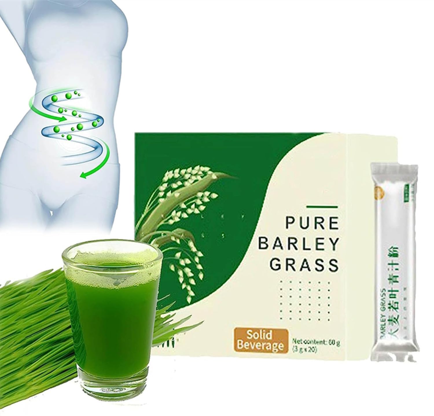 Naveta Barley Grass Powder 100% Pure & Organic, Barley Grass Powder Organic, Naveta Organic Barley Grass Powder for Weight, Naveta Barley Grass Powder Organic, Fast Work in 2 Weeks (1box)