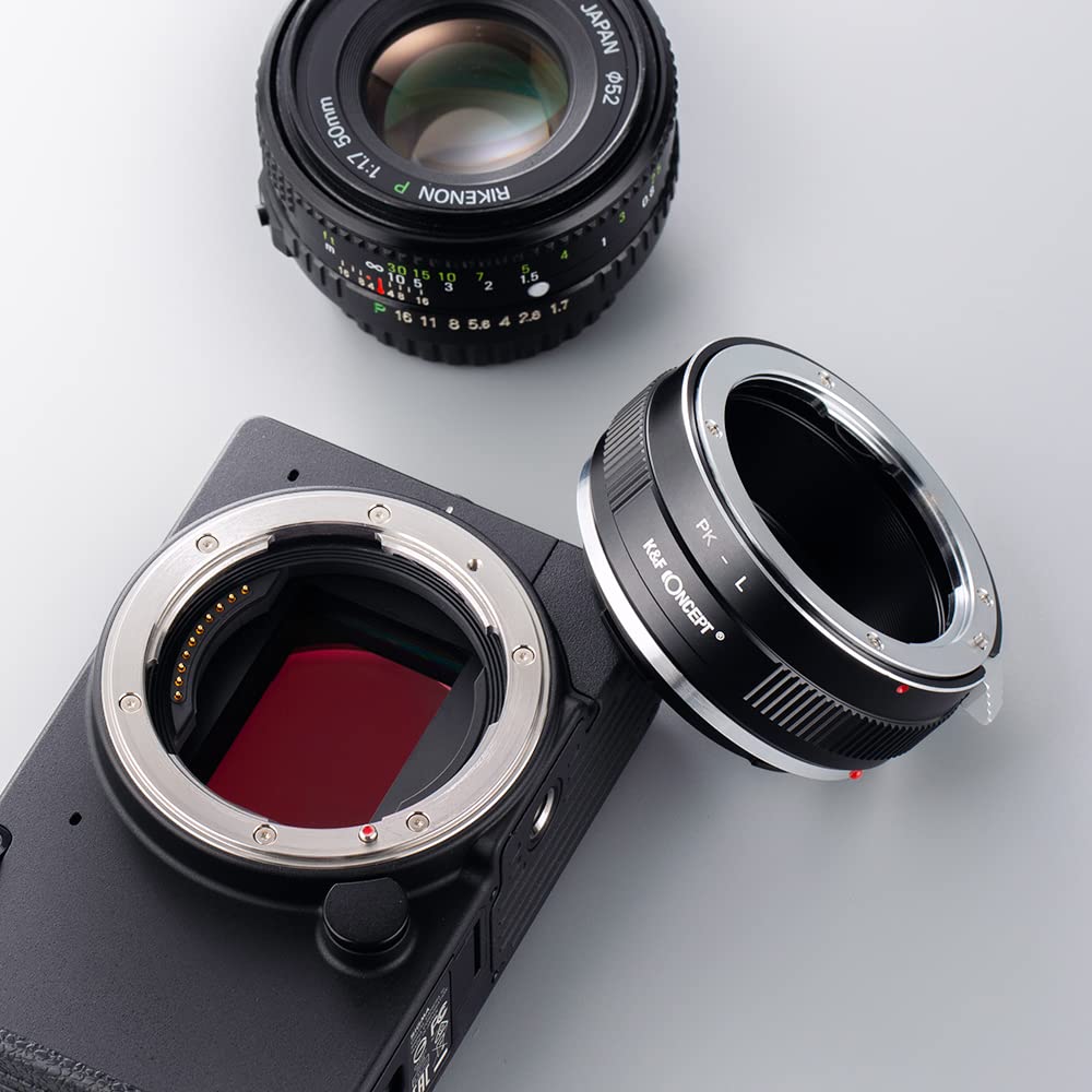 K&F CONCEPT Objektivhalterungsadapter PK-L Manueller Fokus, kompatibel mit Pentax K(PK)-Objektiven auf L-Mount-Kameragehäuse.
