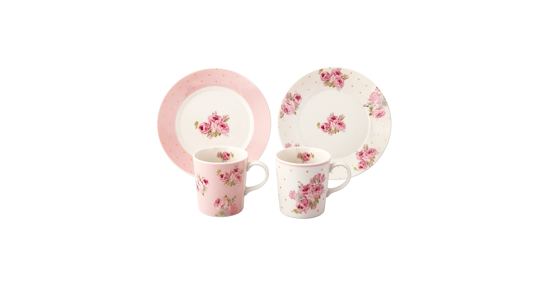 バーレイ 廃盤 ポルカドット & ローズ フラットプレート ケーキ皿