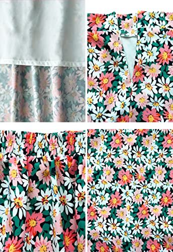 Image of HERBATOMIA Women's Floral Print Midi Skirt Casual High Elastic Waist Zipper Vintage Long Boho Skirts for Women