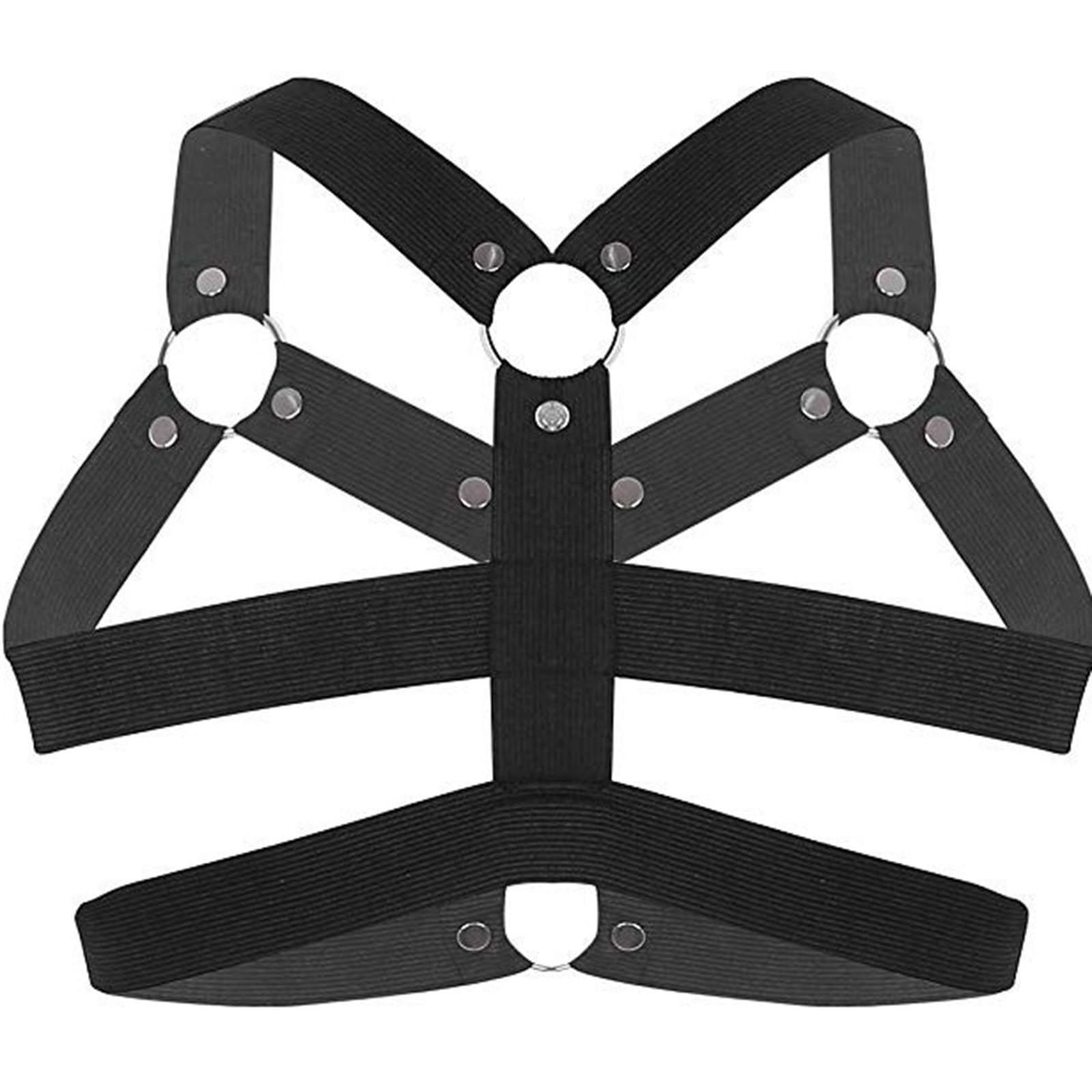 Correas de corsé de cuero para hombre, correas elásticas para hombre, bondage, pechera, bondage, gay, atractivo, punk, sexy, esclavo, club, disfraces