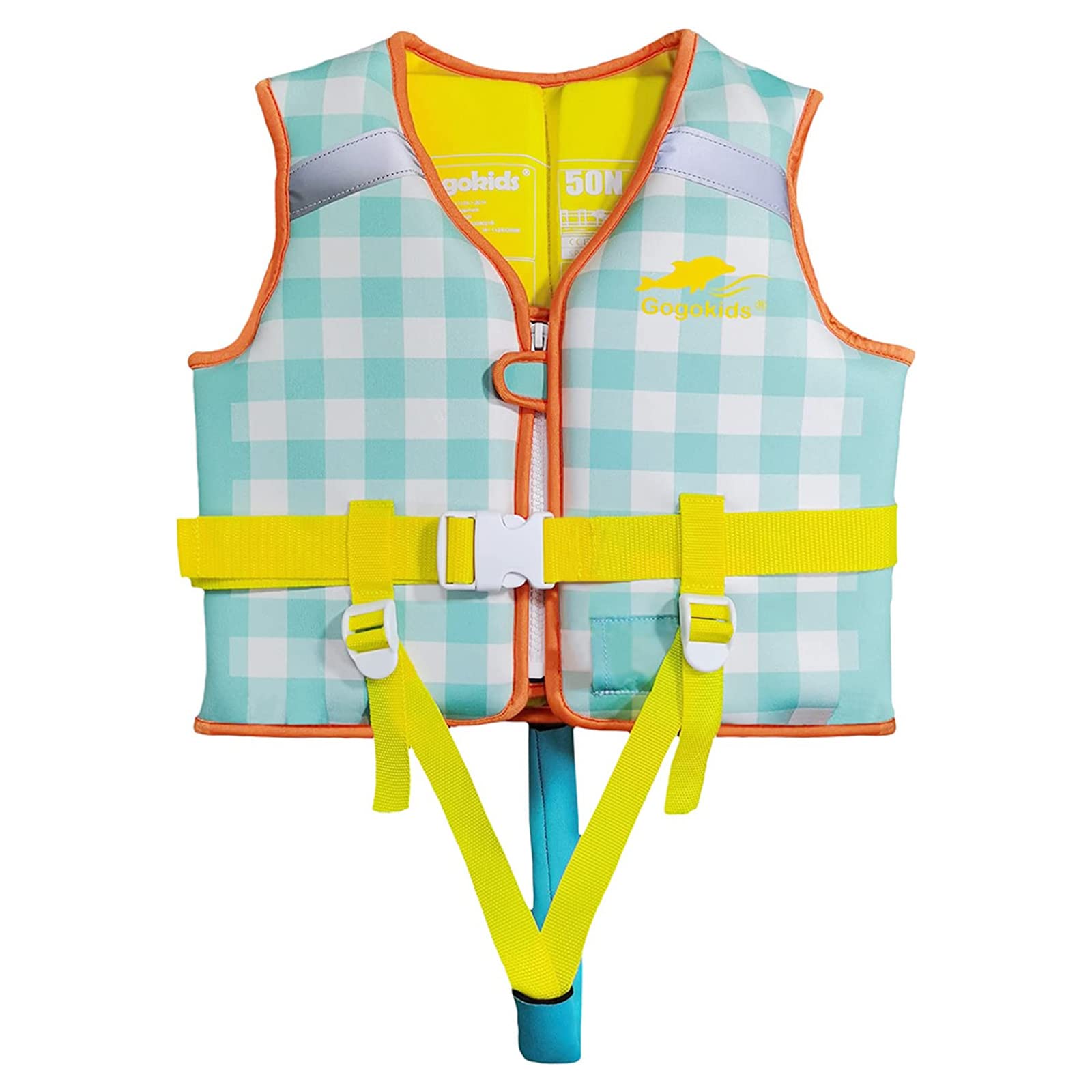 Gogokids Chaleco de Natación para Niños, Chaleco de Natación para Niños Pequeños para Aprender a Nadar, Chaleco de Entrenamiento para Niños con Cinturón de Seguridad Ajustable para 2-6 Años
