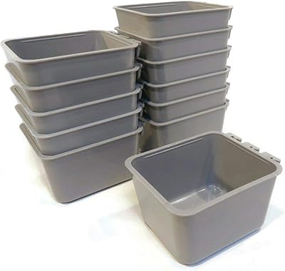 The ROP Shop | (Pack of 12) Gray Cage Cups for Feed & Water for Poultry, Ducks, Birds, Hamsters