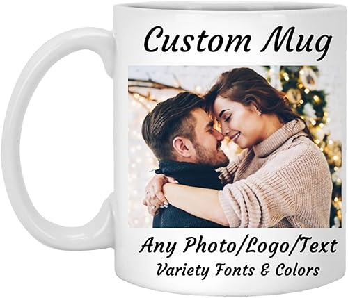 Taza de café personalizada, tazas personalizadas con palabras con imágenes, tazas personalizadas de 11 onzas con foto, tazas personalizadas, regalo