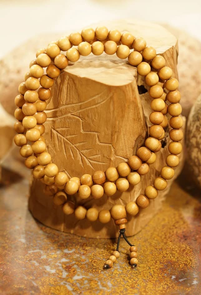 KC PRODUCTS® White Sandalwood mala Malai Japa Mala 108+1 BEADS / Sandalwood Stretchable Mala / Sandalwood mala [ CHANDAN MALA ] / Rosary Chandan Mala / Chandan Japa mala FOR Meditation Pooja Chanting, Prayer Beads [ 108+1 BEADS SIZE 8 MM ]-image-24