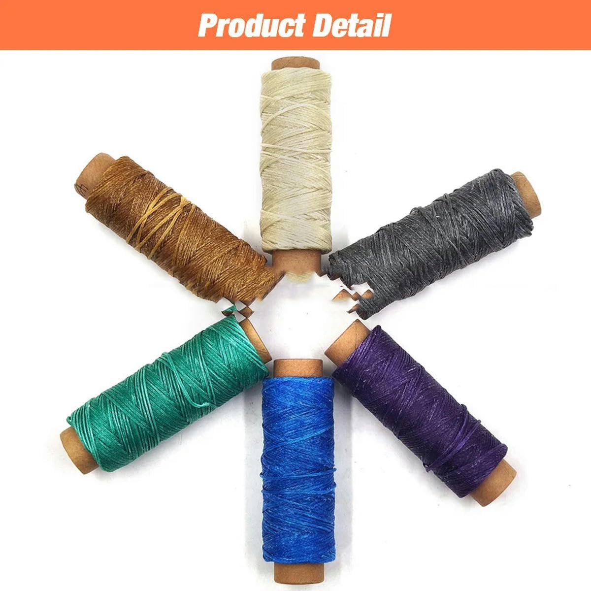 Hilo de Coser，Hilo de poliéster Hilo Encerado Plano Línea de Costura Encerada Plana Cordón Encerado Hilo for Coser a Mano(No.32 Dark Gray,12m)