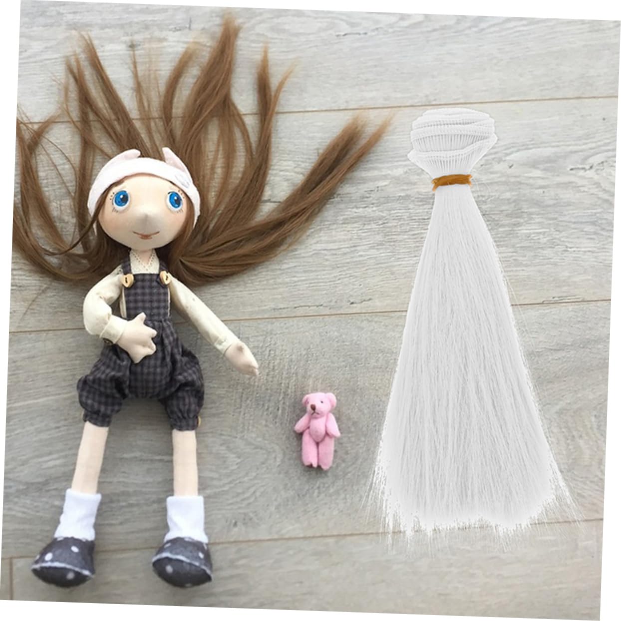 VILLCASE 6pcs Doll Wig for Rerooting Straight Hair Wig for Doll Making Pp Material Realistic Decorative