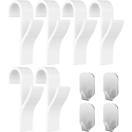 aoory Ganchos para toallero (Pack de 10) – 6 Piezas de Ganchos de plástico ABS para toalleros con radiador, 4 Piezas de Ganchos para Toallas Adhesivos ...