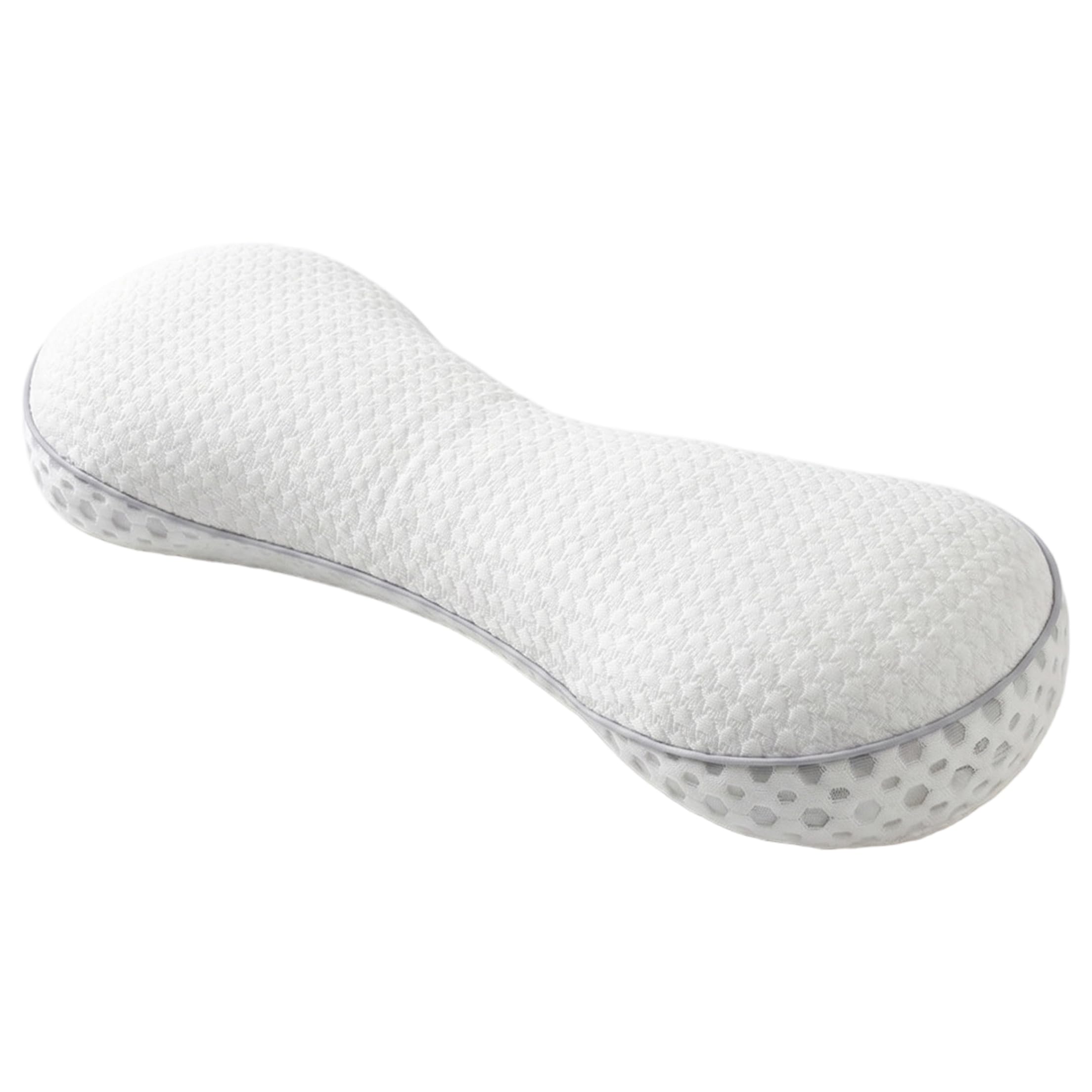 Bonalake Buckwheat Neck Pillow, Ergonomic Curved Neck Support, Buckwheat Pillow for Back and Side Sleepers (white) cervical hull roll