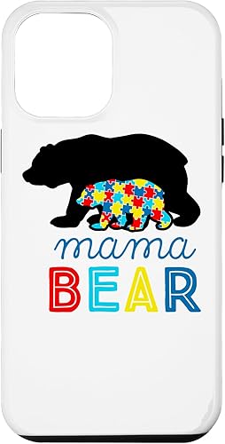 Funda de regalo para iPhone 14 Pro Max con conciencia sobre el autismo, mamá oso autista