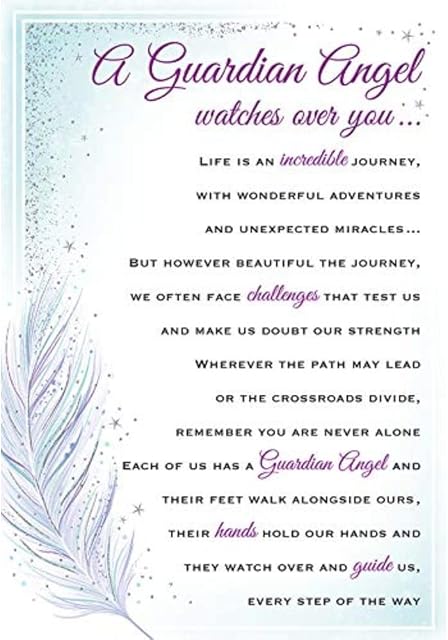 Heartfelt Wishes Sentimental Card Guardian Angel - 9 x 6 inches - Regal Publishing, (C80708)
