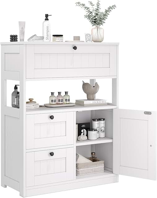 Bathroom Cabinet, Modern Bathroom Floor Storage Cabinet Organizer with 1...